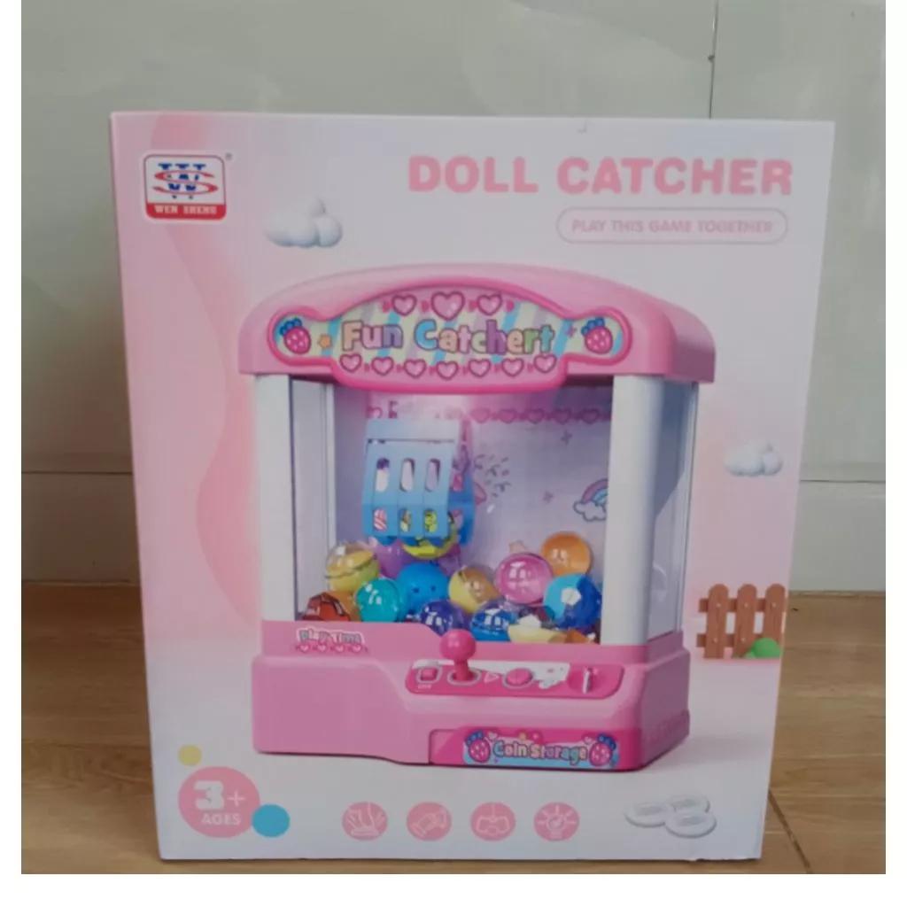 Máy gắp bóng mini, đồ chơi kết hợp chơi games xu- DOLL CATCHER. Kích thước hộp:Cao 28cm*Ngang 24cm* Sâu 21cm