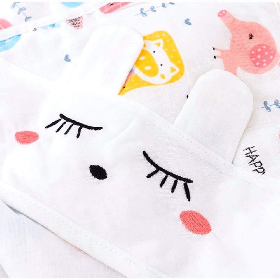 Ủ choàng xô sợi tre 4 lớp có đai cho bé