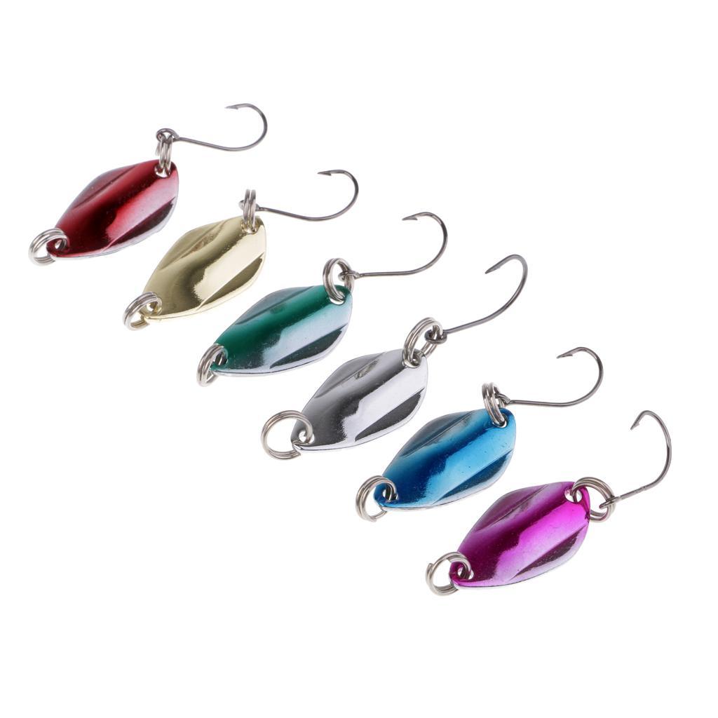 6 Pieces Artificial Metal Fishing Spoon Lures and 10pcs Crankbait Hard Lures