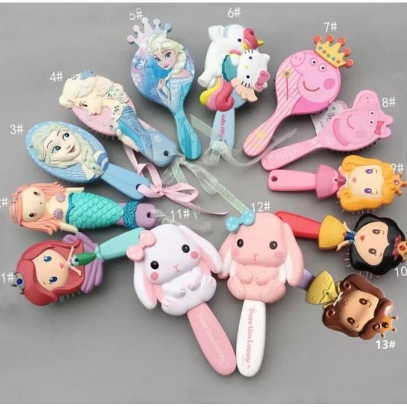 LƯỢC CHẢI TÓC DISNEY CÔNG CHÚA CHO BÉ (Hình Elsa /Hello Kitty/Thỏ Hồng/Thỏ TRắng)