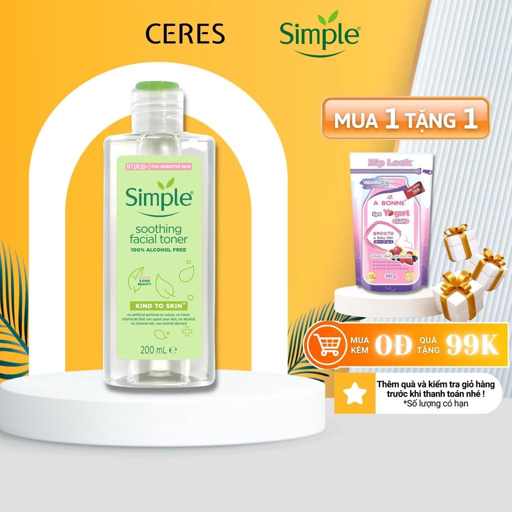 Toner Simple Nước Hoa Hồng Cân Bằng Da Dưỡng Ẩm Làm Dịu Lành Tính 200ml