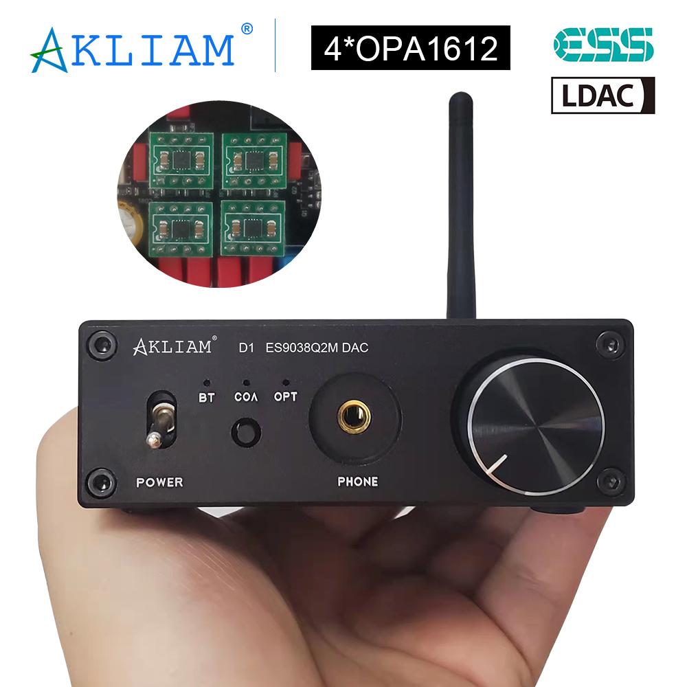 AkLIAM D1 ES9038Q2M DAC QCC5125 Bluetooth DAC Board APTX-HD LDAC HIFI Bộ Giải Mã Âm Thanh Cần Mưa Âm Thanh
