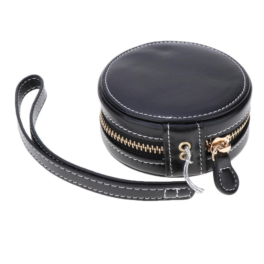 Beauty PU Leather Compact Case with Strap Black Universal for Mini Camera