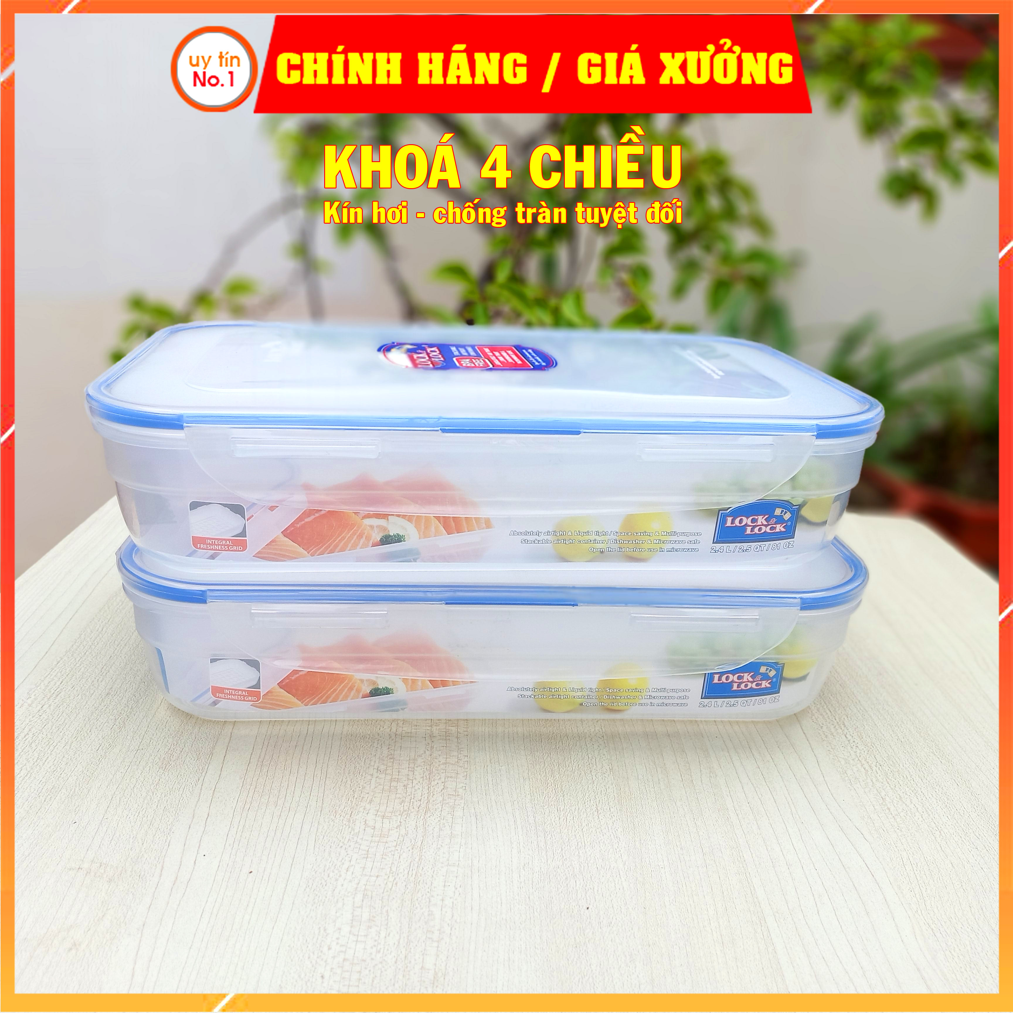 Hộp nhựa đựng thực phẩm LOCK&LOCK chính hãng HPL350 2400ml