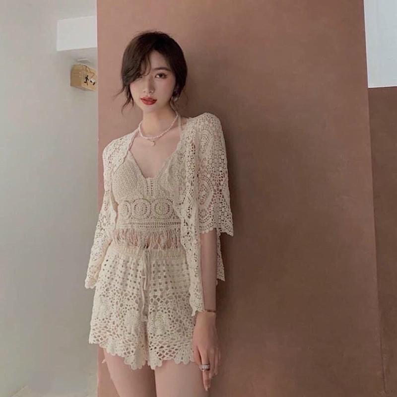 14-Set bikini ren đi biển 3 món có bán rời