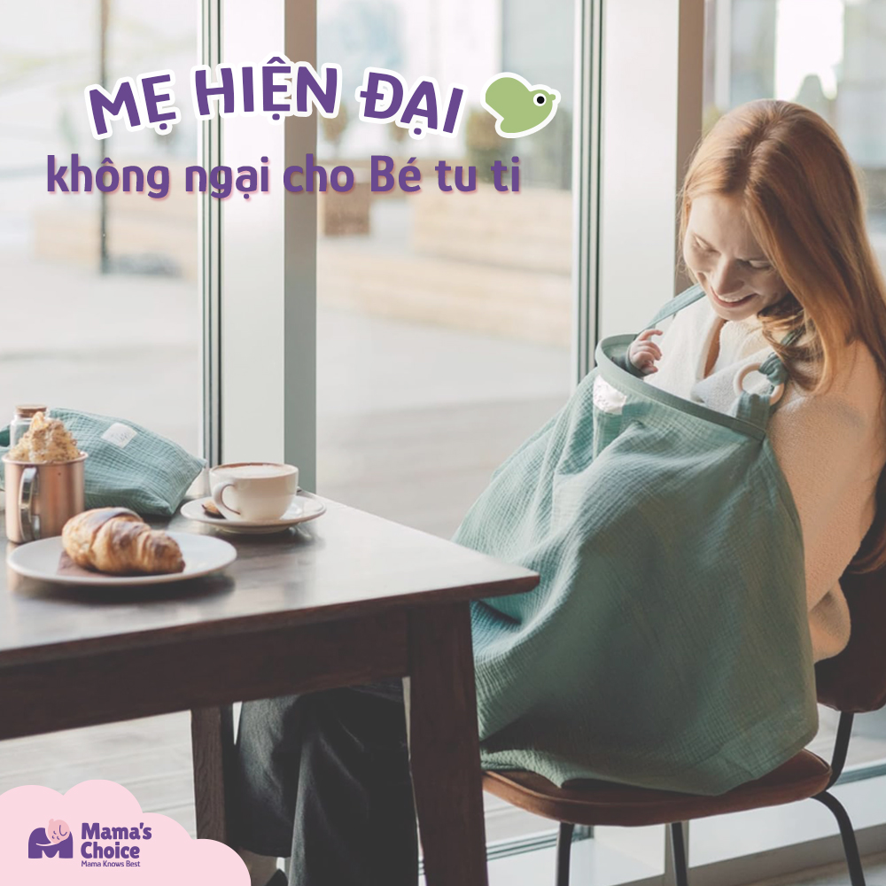 Khăn Choàng Cho Bé Bú Mama's Choice, Chất Liệu Vải Muslin Cao Cấp Mềm Mại Thoáng Khí và Độ Bền Cao
