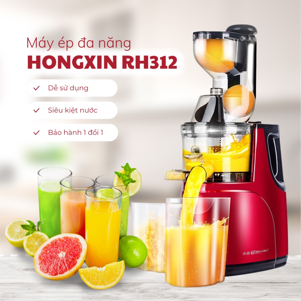 Máy Ép Chậm Cỡ Lớn RH-312 Ép Rau Củ Hoa Quả 95% Lượng Nước - Hàng Nội Địa