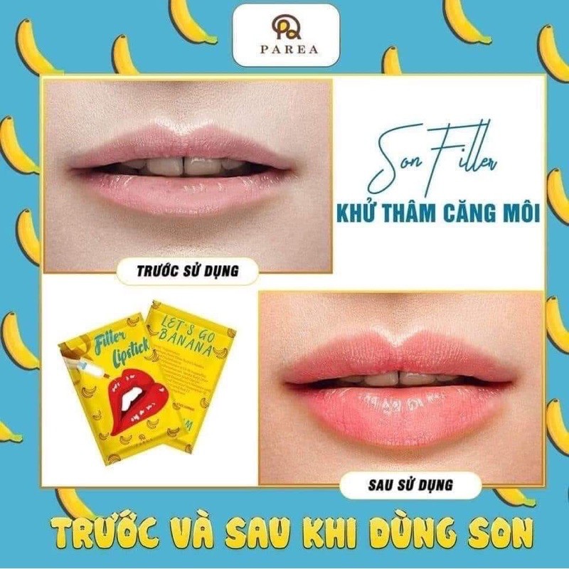 Son Chuối Hỗ Trợ Khử Thâm Môi Filler Lipstick Collagen Parea Chính Hãng