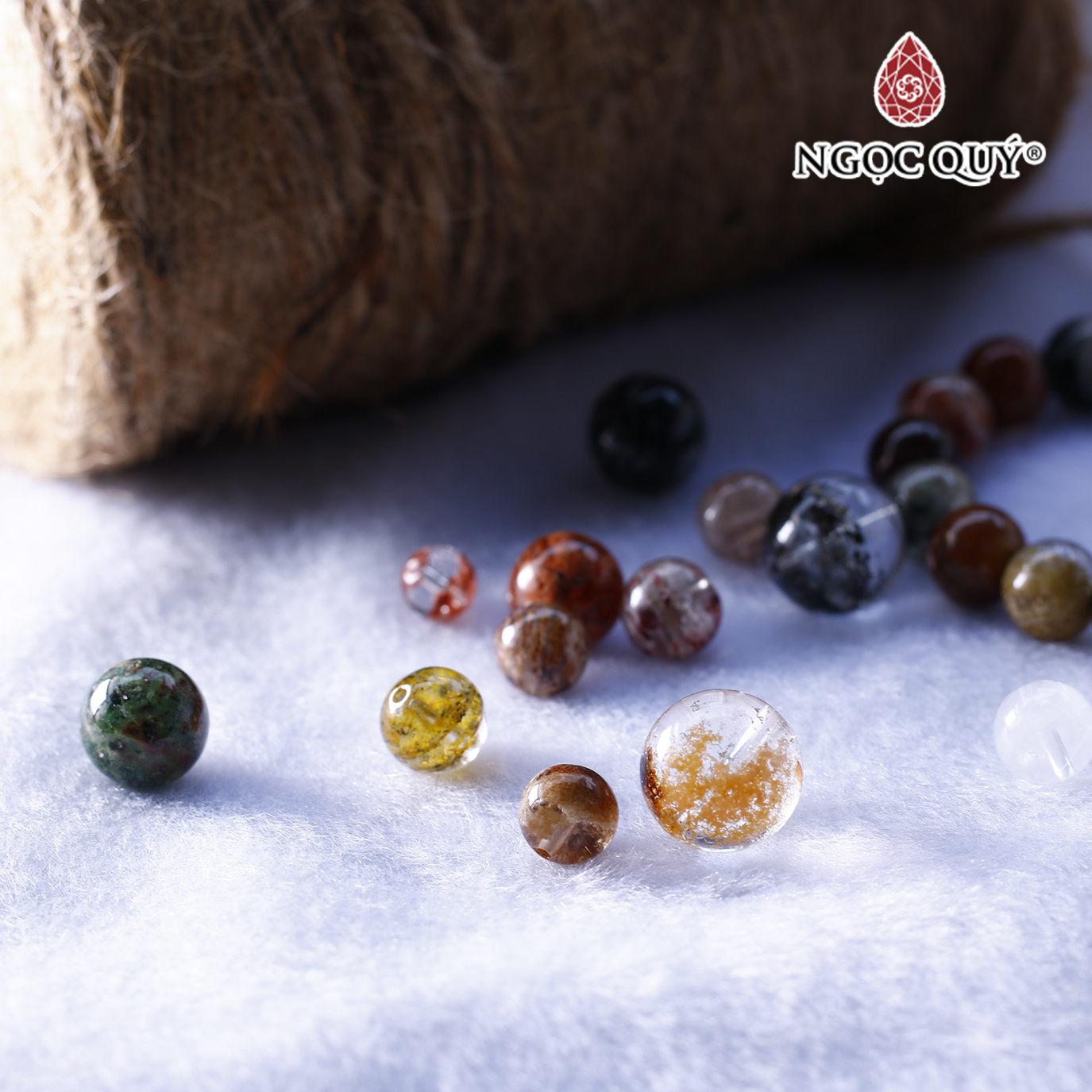 Hạt lẻ đá thạch anh ưu linh đa sắc - Ngọc Quý Gemstones