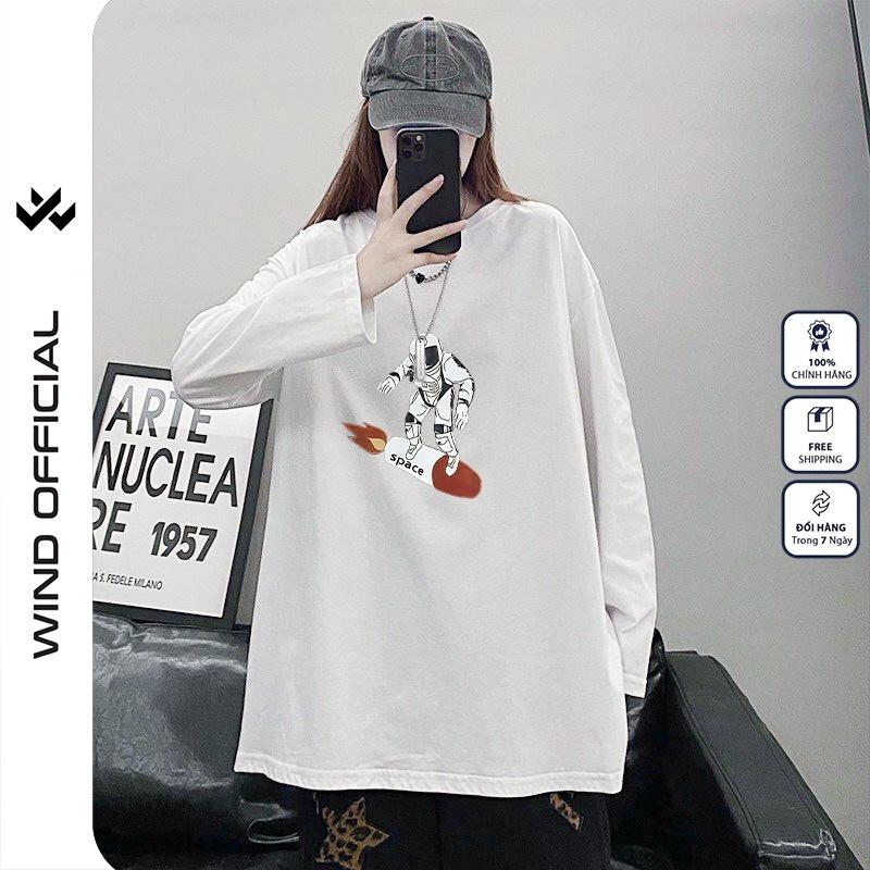 Áo thun tay dài WIND phông unisex form rộng SPACE NASA nam nữ sweater oversize ulzzang