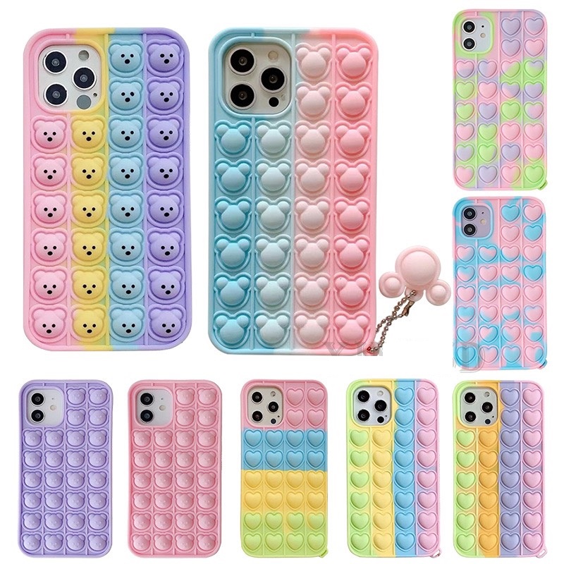 Case vỏ điện thoại di động dành cho iphone12,11 3D pop it siêu cưng, ốp lưng ip