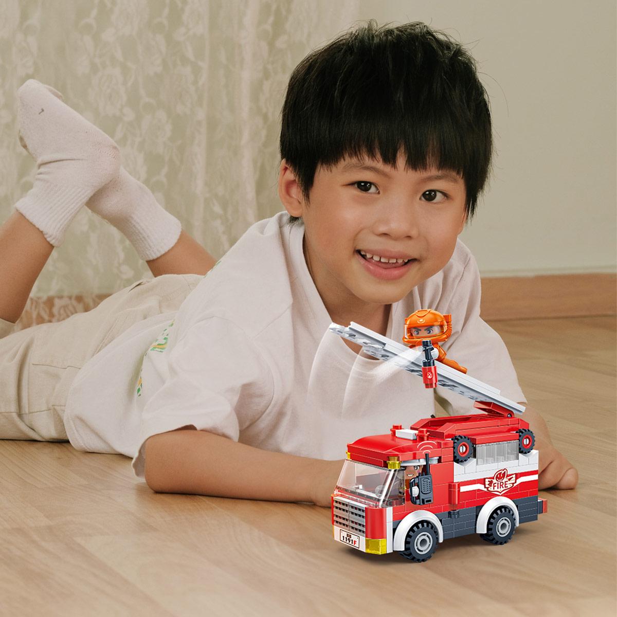 Đồ Chơi Lắp Ráp Xe Cứu Hỏa Đô Thị - City Fire Ladder Truck - Toys&amp;Joys 7131 (229 Mảnh Ghép)