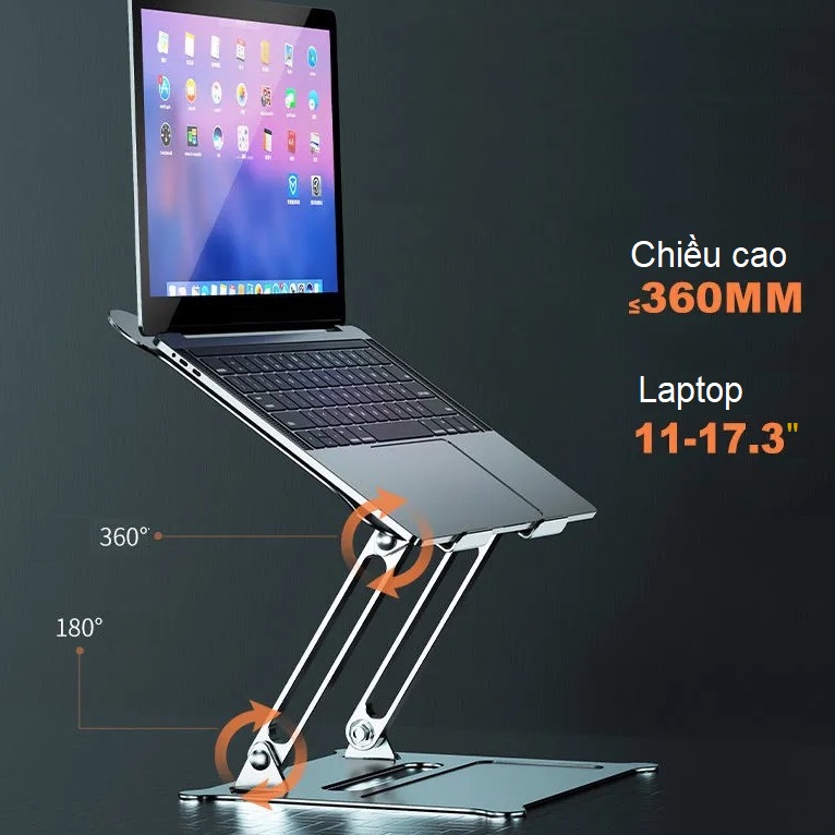 Giá đỡ nâng cao laptop stand bằng hợp kim nhôm Z12 cho laptop Macbook và máy tính bảng iPad