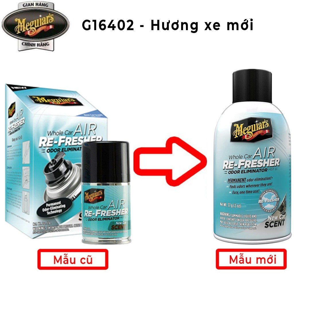 Khử mùi diệt khuẩn nội thất ô tô Hương xe mới (MÙI ĐẬM) - Meguiar's Air Refresher New Car, G16402