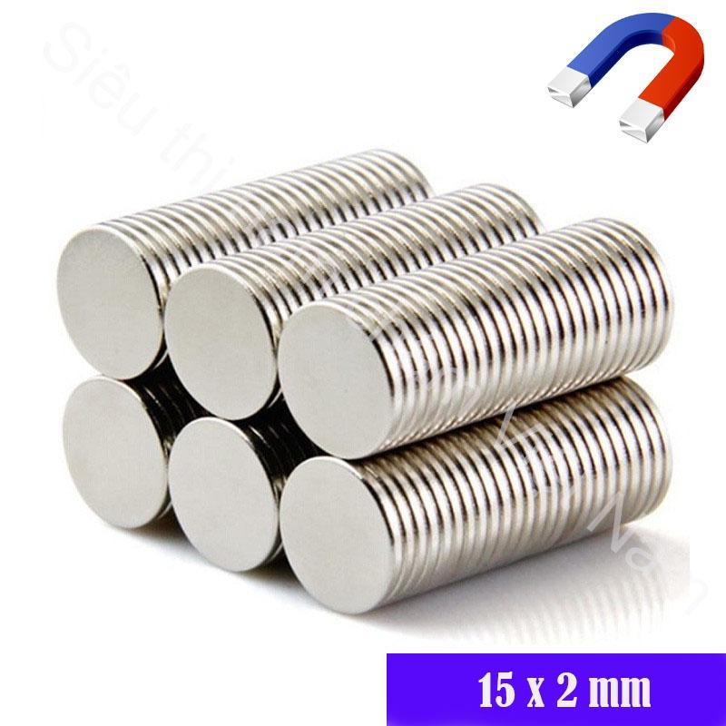 Nam Châm tròn 15x1, 15x1.5, 15x2 sét 10 viên đường kính 15mm mạnh