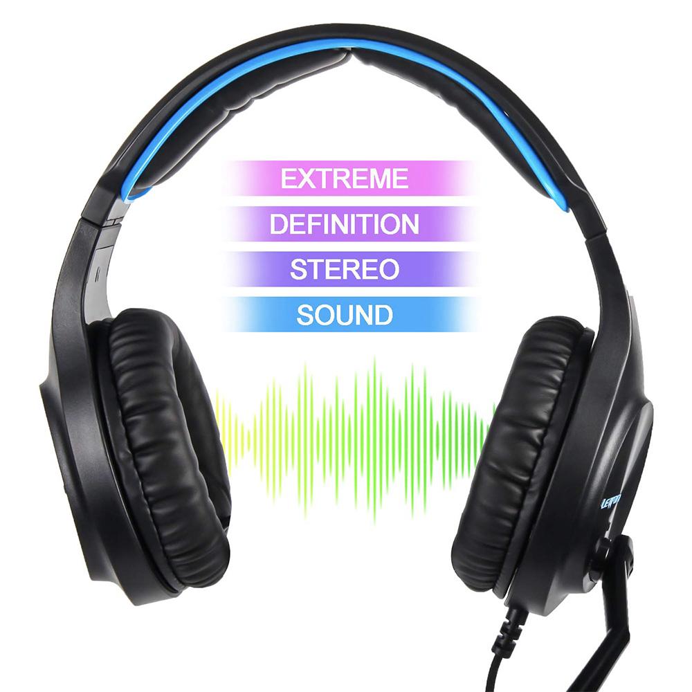 LETTON L6 3.5mm Gaming Headset Stereo Over-Ear Headphones with Adjustable Microphone for PC Laptop Smart Phone
