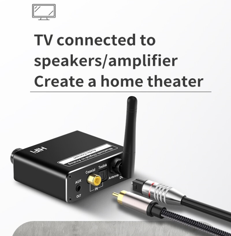 SOAIY Bộ Chuyển Đổi Âm Thanh DAC HIFI Bluetooth D18 (Hỗ Trợ Cổng Optical) - Hàng Nhập Khẩu