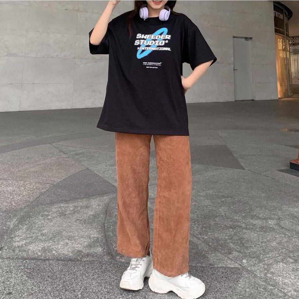 Quần Dài Nhung Gân DONI PANTS Form Suông Phối Móc Gài Eo Ulzzang