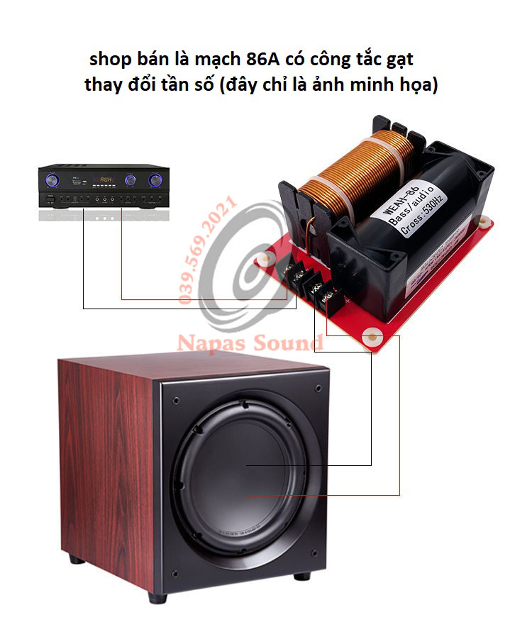 PHÂN TẦN LOA SUB 86A - CÓ ĐIỀU CHỈNH - CÔNG SUẤT LỚN 500W  - MẠCH LỌC LOA SUB