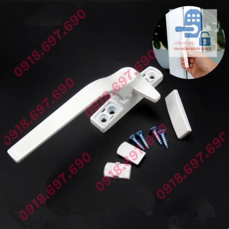 Tay nắm gạt cửa sổ mở cửa nhựa lõi thép UPVC tặng kèm vít bắt