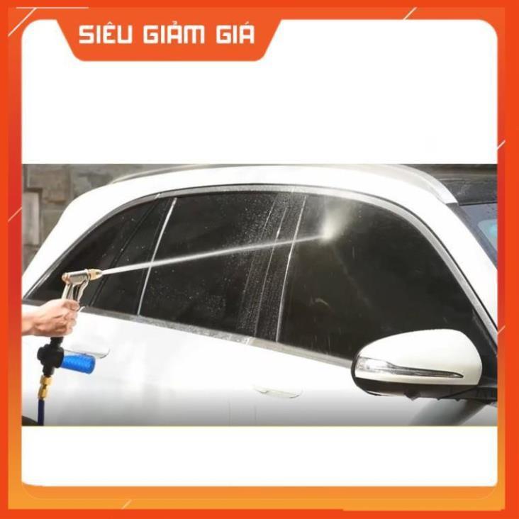 Bộ dây vòi xịt nước rửa xe,tưới cây .tăng áp 3 lần,loại 7m,10m 206701 đầu đồng, cút,nối nhựa đ+tặng túi đựng bút