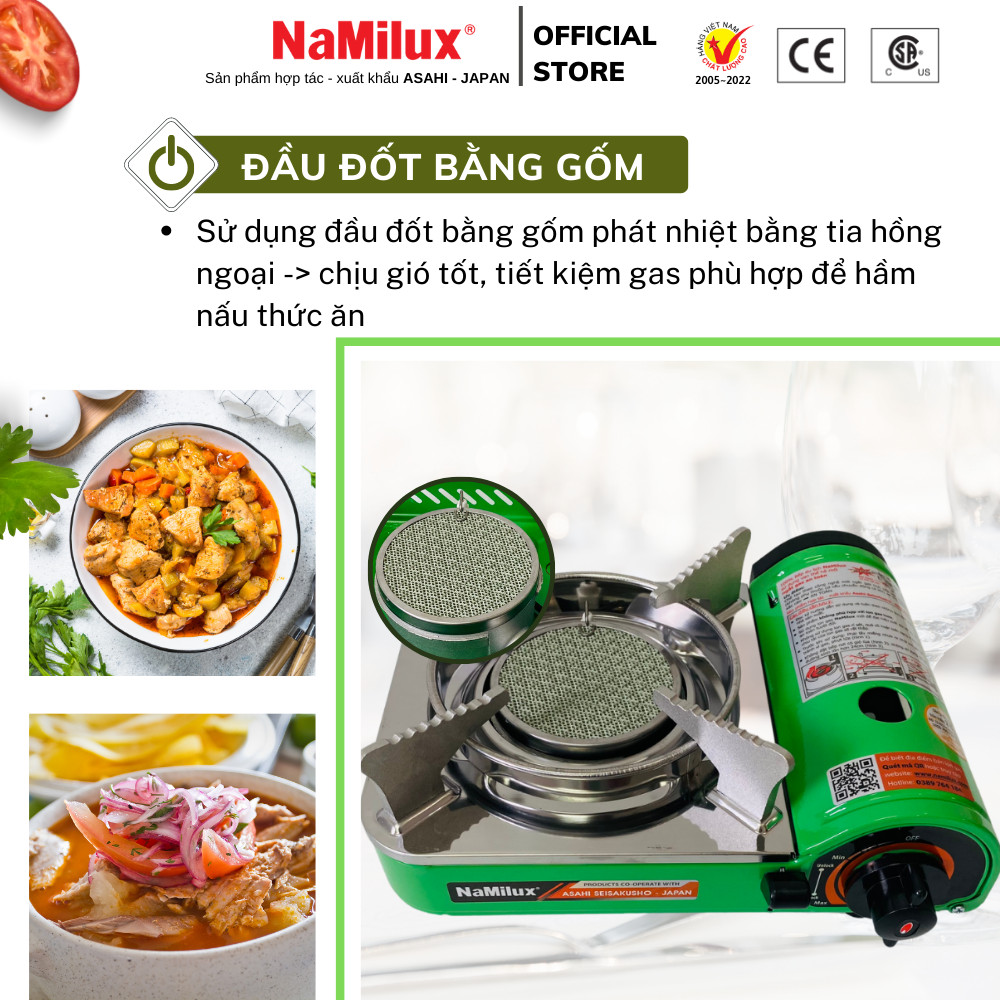 Bếp Gas Mini (Du Lịch) Hồng Ngoại NaMilux NH-P2771PS│Thiết Kế Nhỏ Gọn, Tiết Kiệm Diện Tích│Hàng Chính Hãng