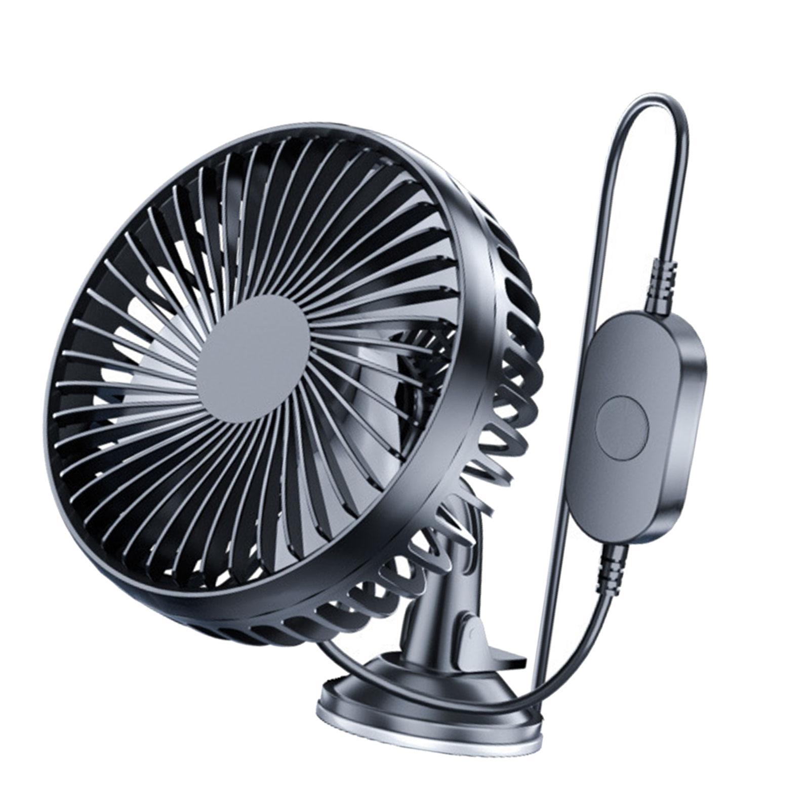 Electric Car Cooling Fan 12V 24V USB Sturdy Black Easily Install Strong Wind