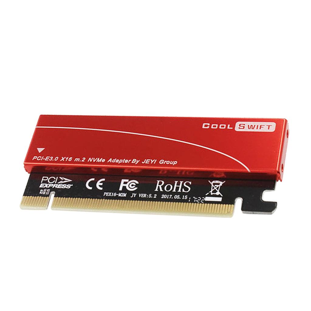 2xNVMe M.2 NGFF SSD to PCIE 3.0 X16 Adapter Expansion Card with Heat Sink Housing