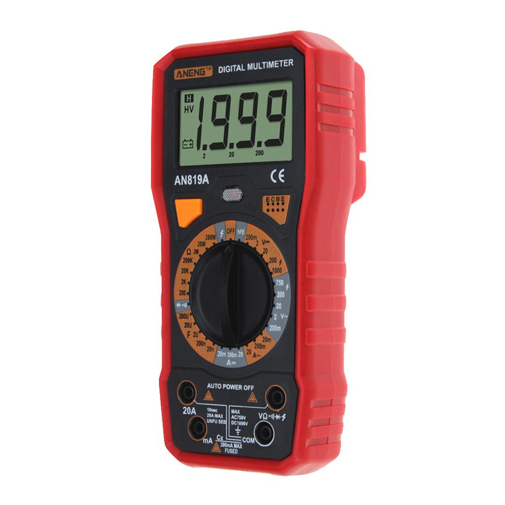 AN819A LCD Digital Multimeter Voltmeter Ammeter Ohmmeter with Test Leads