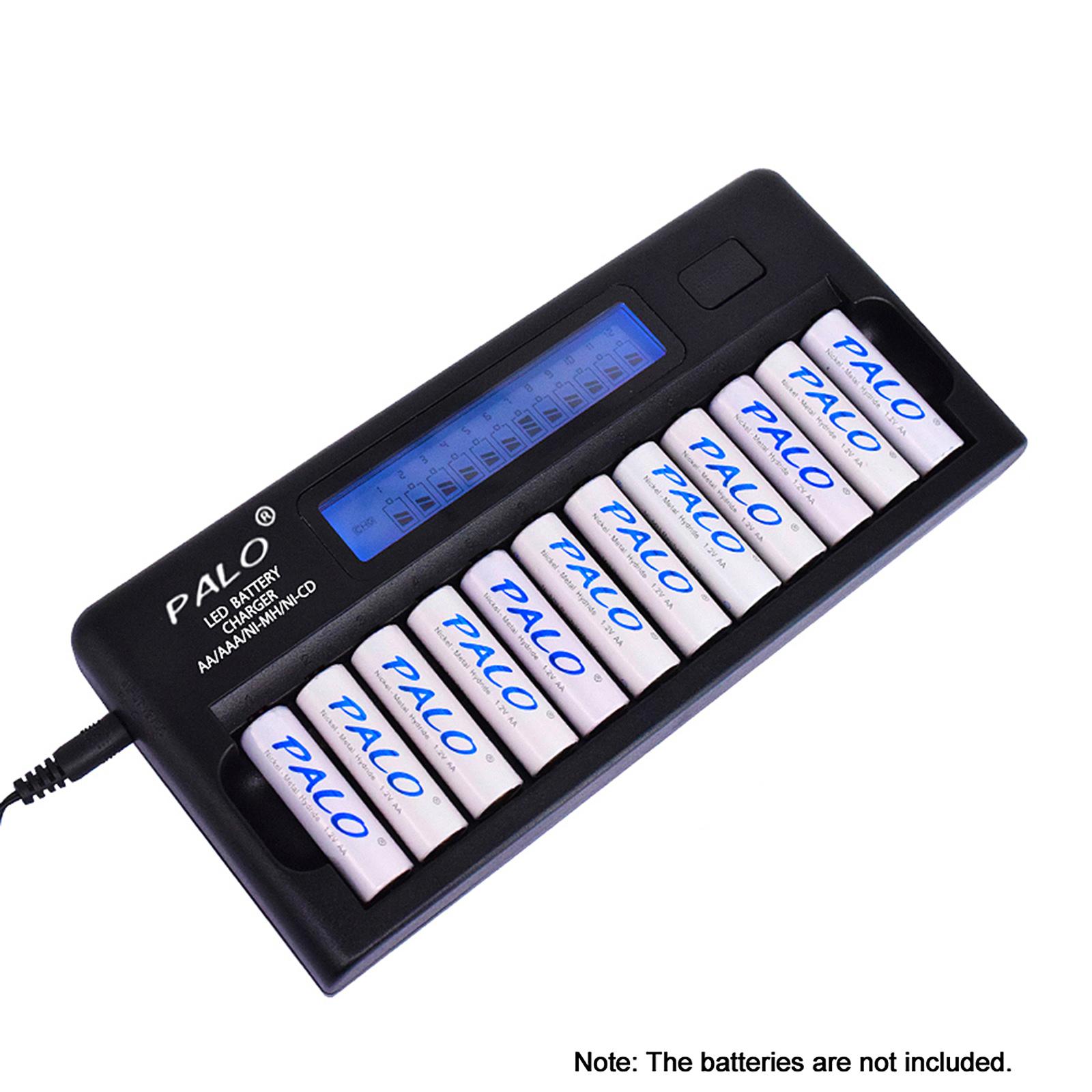 Bộ sạc pin thông minh đa năng PALO PL-NC30 Màn hình LCD 4 inch sạc thông minh nhanh chóng w / 12 Khe cắm pin cho 1.2V