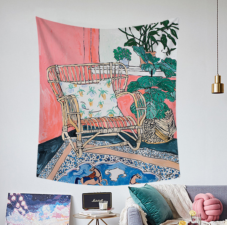 Tấm decor  treo tường chiếc ghế & con ngựa