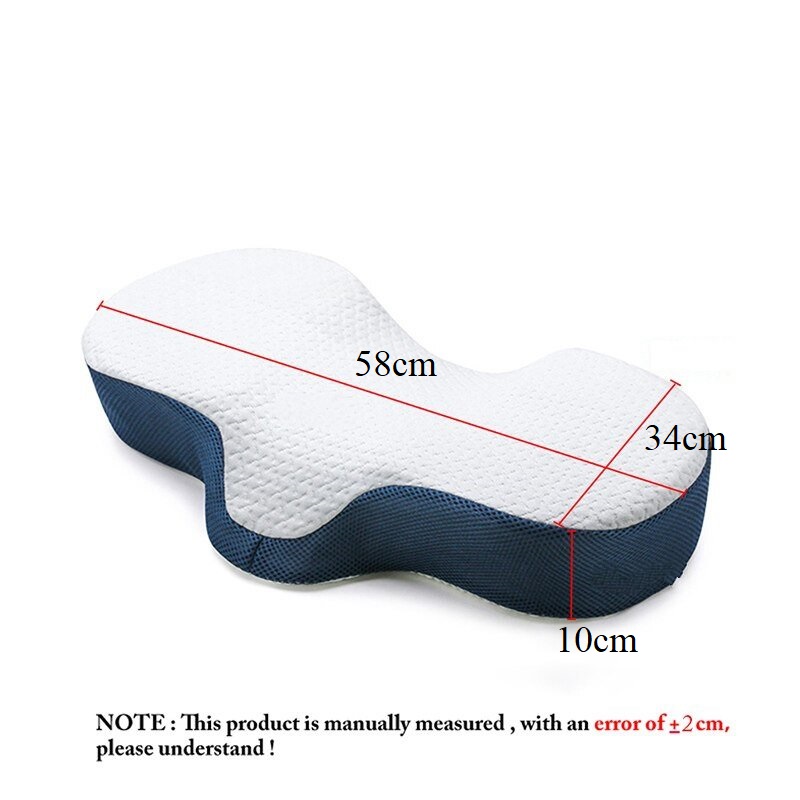 Gối ngủ hỗ trợ tư thế cổ, thiết kế kiểu cánh bướm Memory Foam Pillow Neck Support