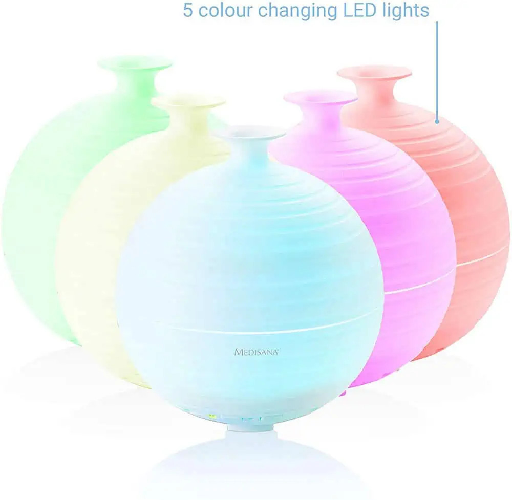 Máy khuếch tán tinh dầu Medisana 60082 AD 620 Aroma Diffusor VE 4 - màu trắng, tích hợp đèn chăm sóc sức khỏe đổi màu - Đồ Gia Dụng Đức, Châu Âu - Homeliving