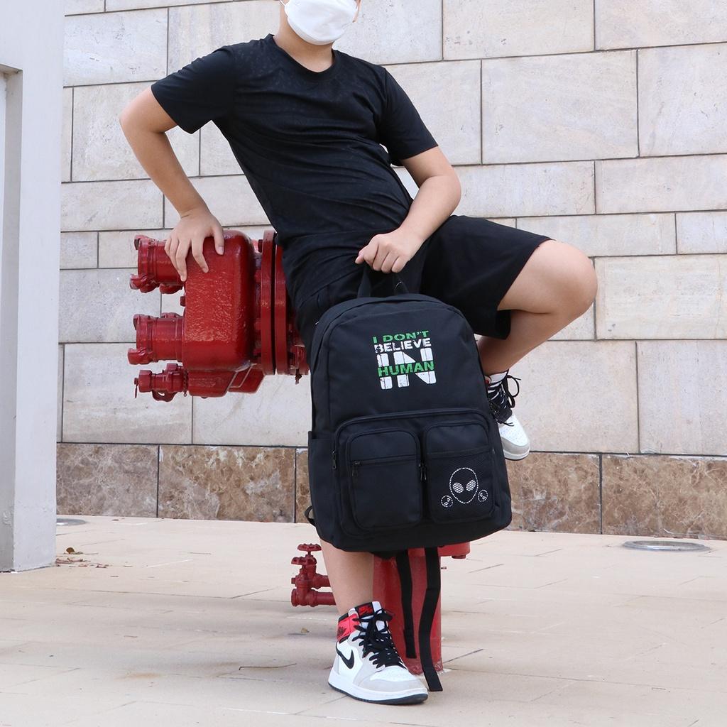 Balo học sinh, sinh viên thời trang unisex với chất dù cao cấp nhẹ bền - BOM