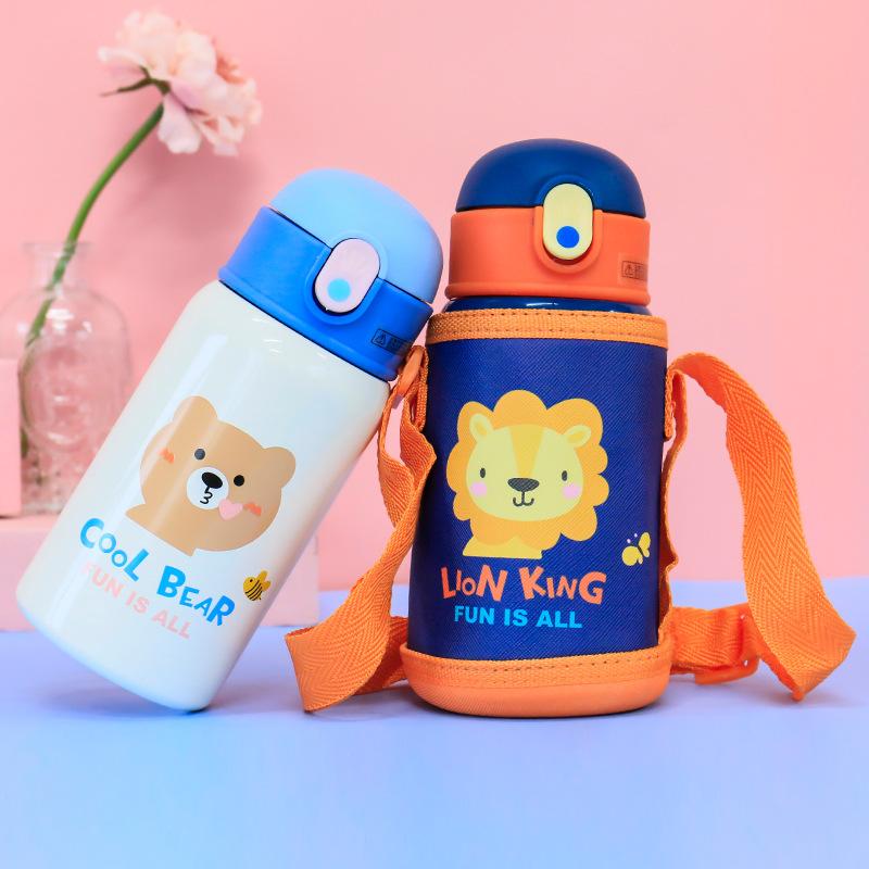 400Ml Trẻ Em Giữ Nhiệt Cốc Tập Uống Có Ống Hút Inox Hoạt Hình Máy Hút Bình Trẻ Em Dễ Thương Nhiệt Nước Tumbler Thermocup