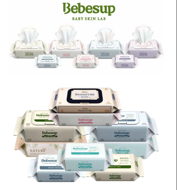 Combo 10 Gói Khăn Ướt Bebesup Sensitive 80 Tờ Hàn Quốc Thương Hiệu Bebesup