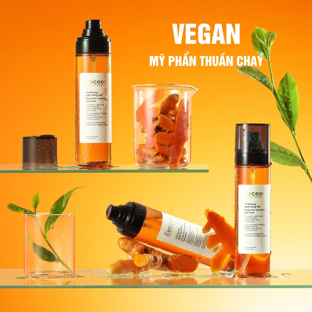 Xịt Khoáng Nghệ Hưng Yên Giúp Thư Giãn Cấp Ẩm Tức Thì, Sáng Da Và Chống Oxy Hóa Cocoon Turmeric Face Mist 130ml