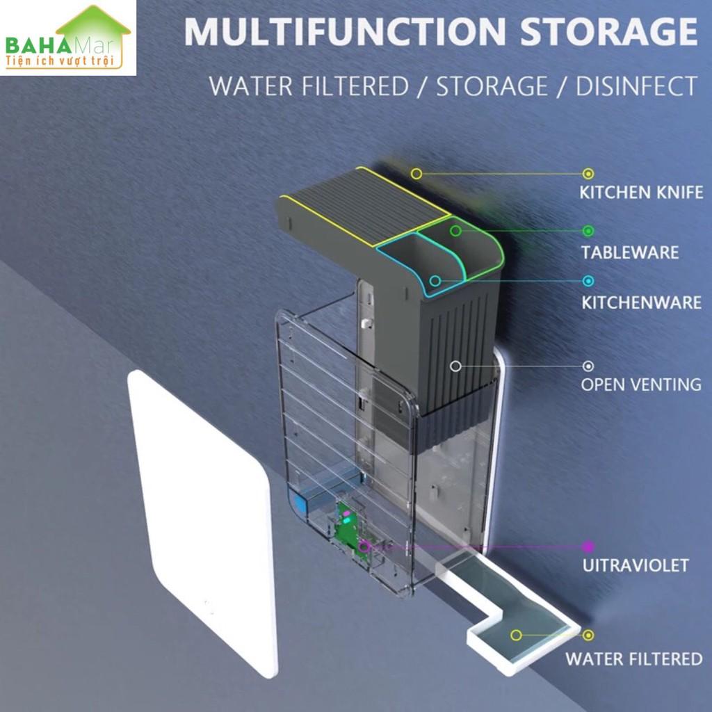 HỘP TREO THÔNG MINH KHỬ TRÙNG DIỆT KHUẨN CHO DAO, KÉO, ĐỒ BẾP vi khuẩn bằng tia UV làm sạch sẽ khô ráo