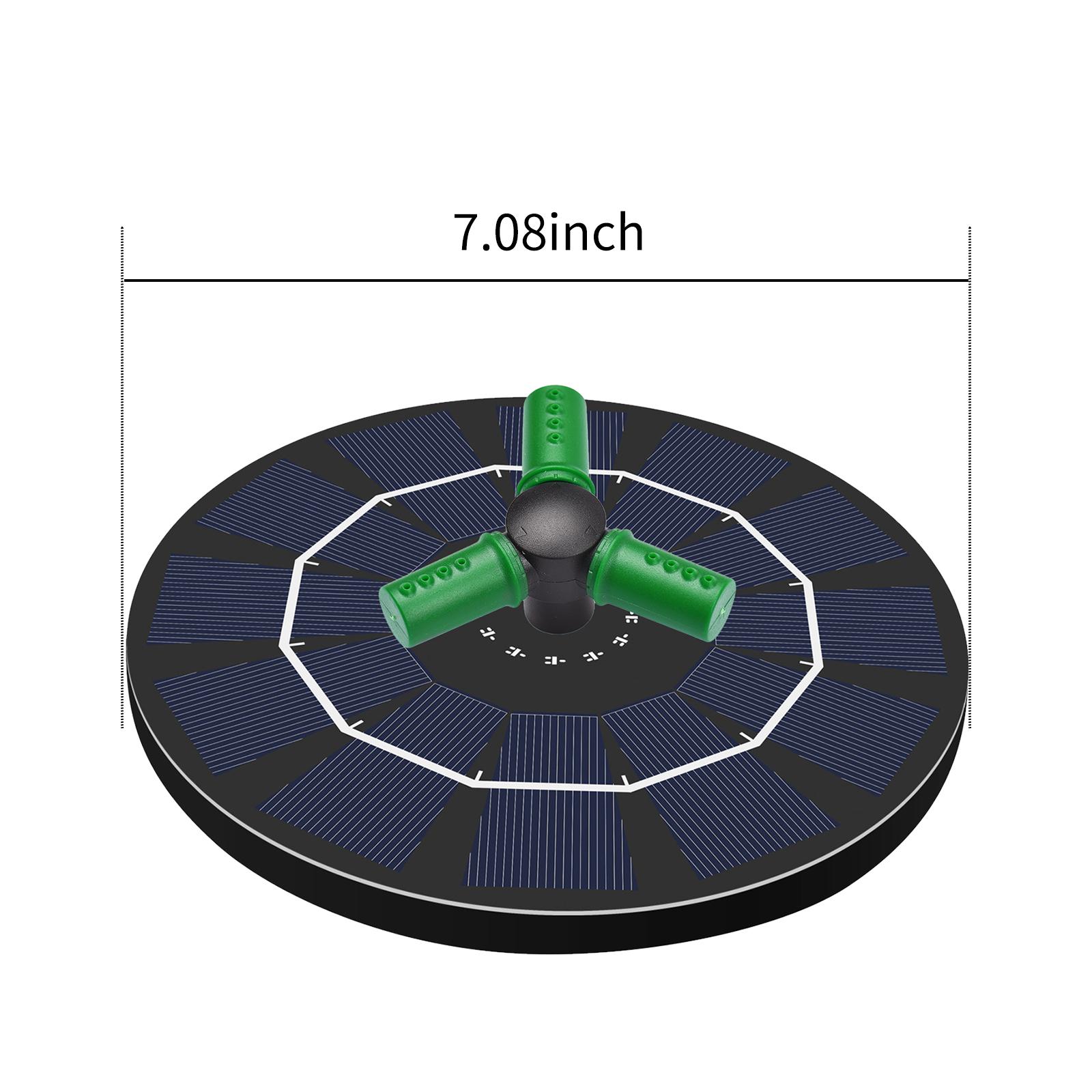 2.5W Solar Fountain Pump With 360°Rotatable Nozzle Water Pump Floating Circle Fountain for Bird Bath Garden Small Pond