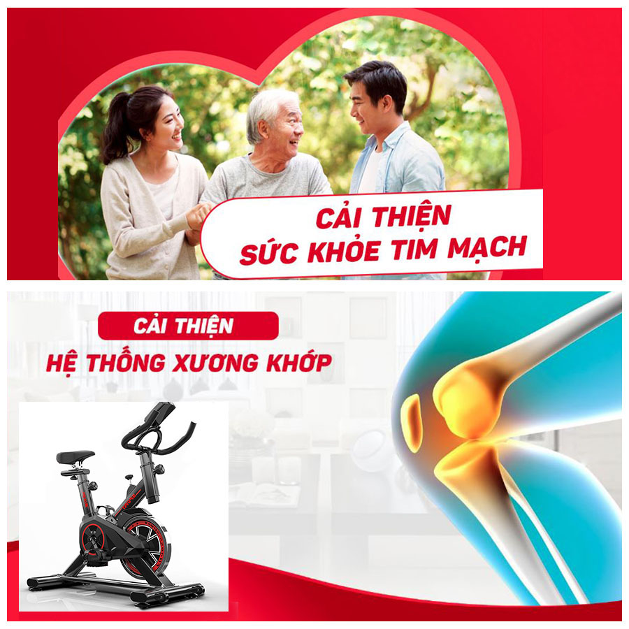 [Thiết Kế Mới Vượt Trội] Xe Đạp Thể Dục Tại Nhà - Xe Tập Gym Tại Nhà - Kiểu dáng thể thao, Chất liệu cao cấp, Màn hình LED đa năng,  Khung Thép Chắc Chắc, Không Gây Tiếng Ồn.