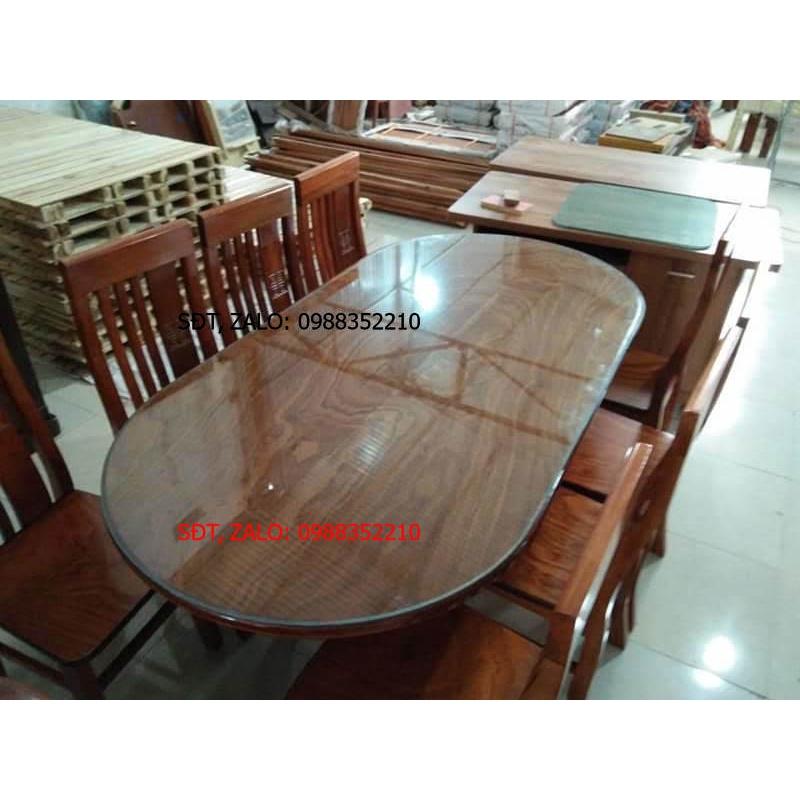 Bàn ăn bầu dục 6 ghế