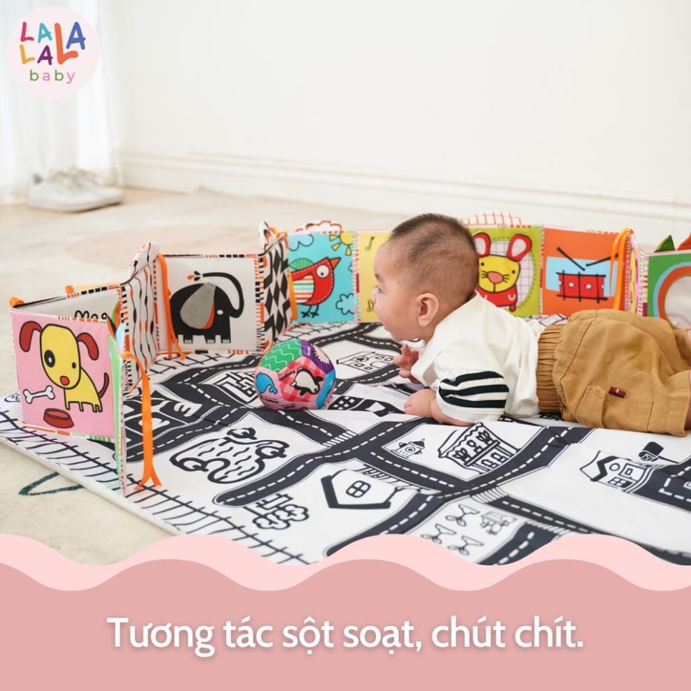 Sách vải kiêm quây cũi, kèm gương không bể Lalala baby 3in1 - sản phẩm thiết yếu đầu đời cho bé