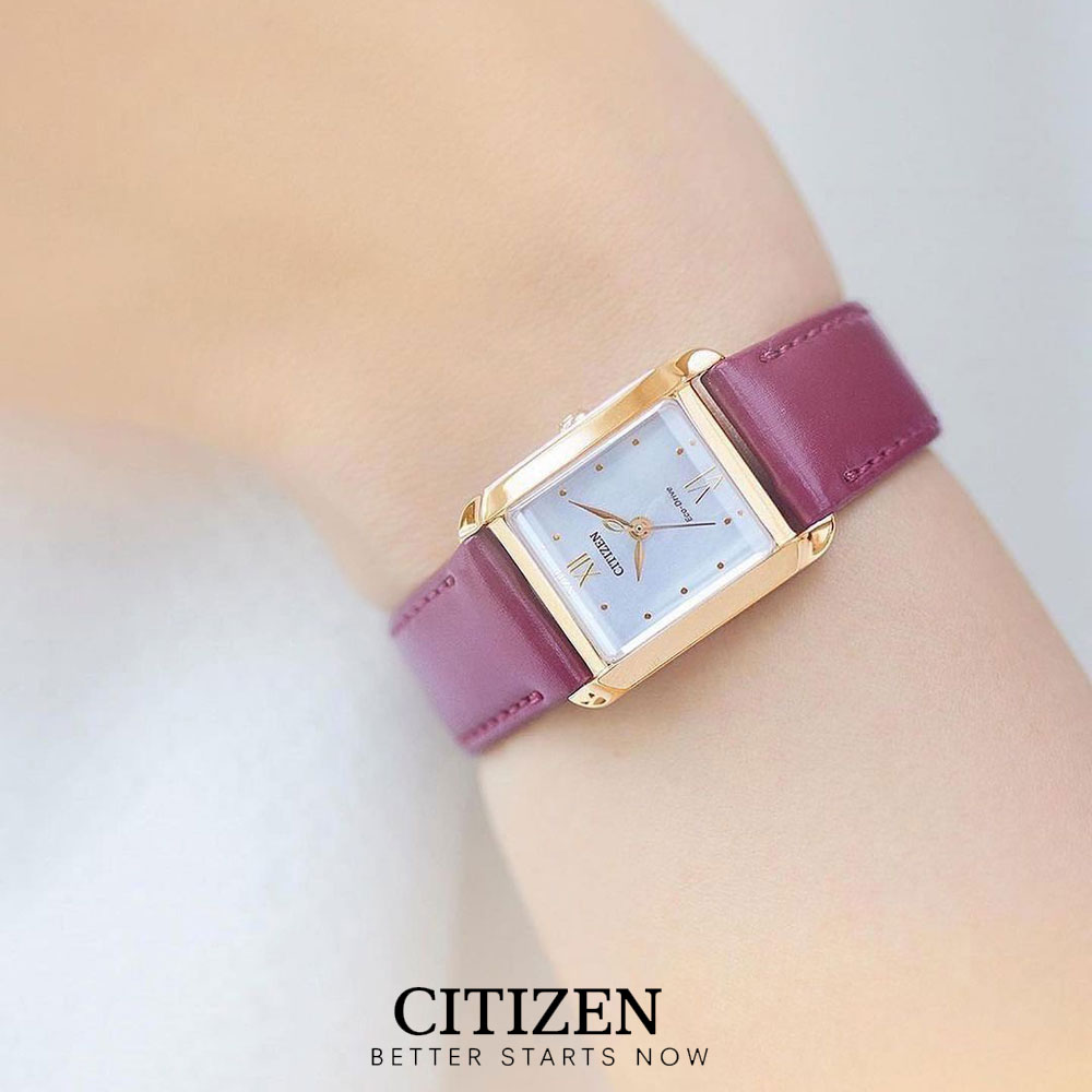 Đồng Hồ Citizen Nữ Dây Kim Loại Máy Eco-Drive EW5593-64D - Mặt Xà Cừ (Hãng Tặng Kèm Dây Da)