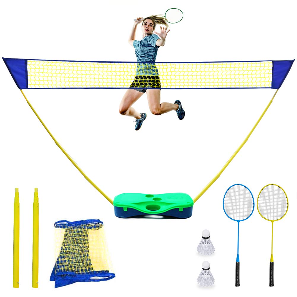 Bộ Chơi Cầu Lông Di Động ANGEL WINGS Badminton Net FullSet Cao Cấp lưới 3m
