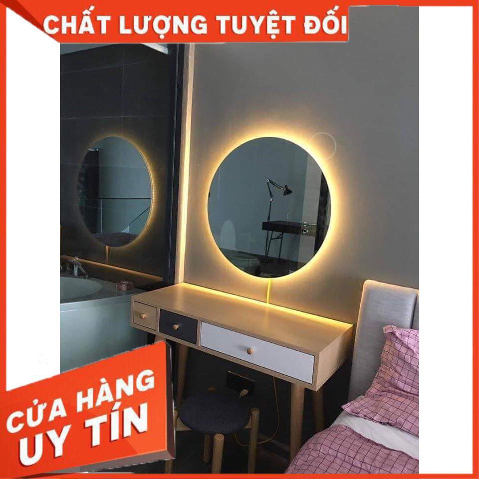 Gương tron để bàn trang điểm treo tường đèn led cảm ứng thông minh kích thước D50 - guong mirror