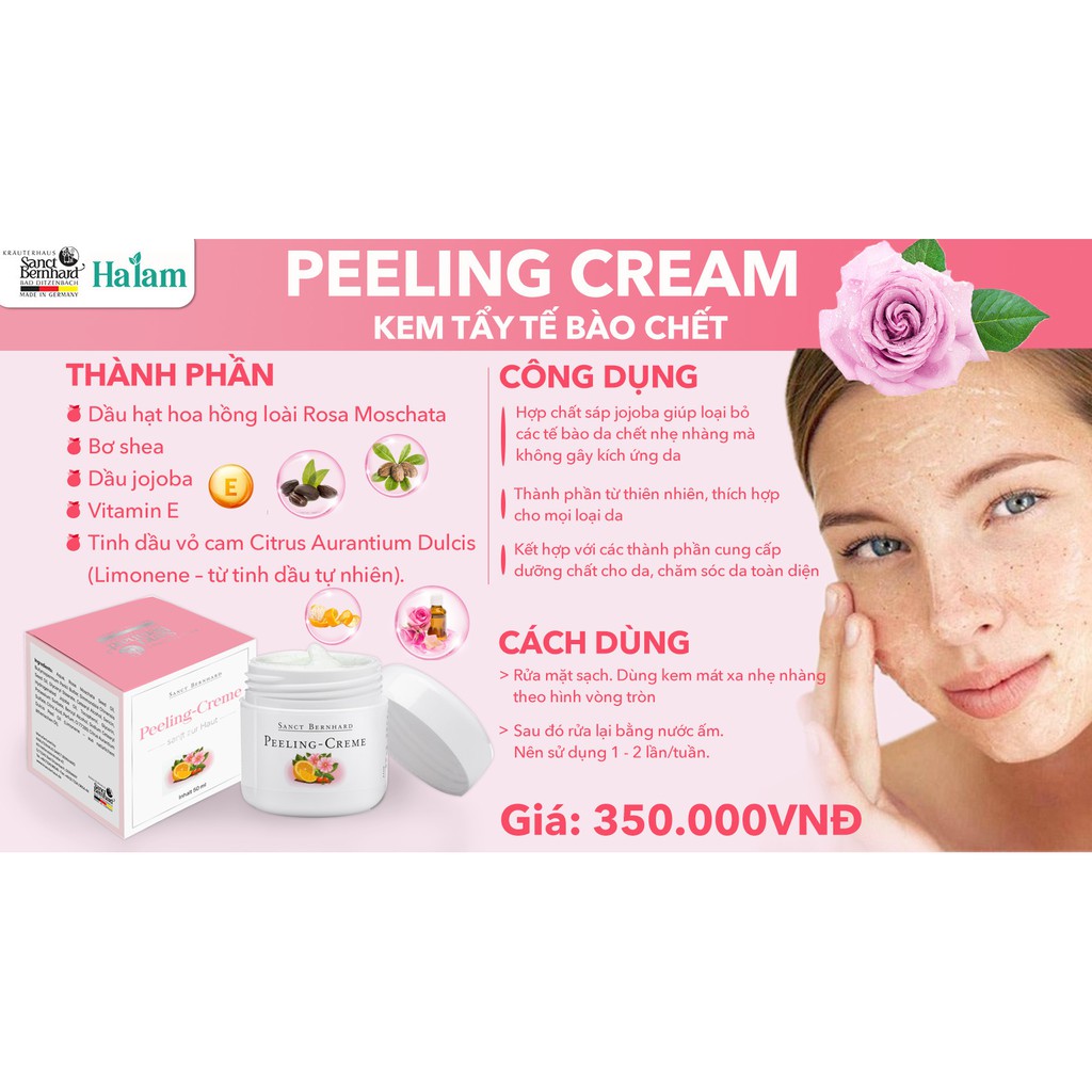 Kem tẩy tế bào chết Peeling Creme làm sạch sâu dưỡng ẩm cho mọi loại da