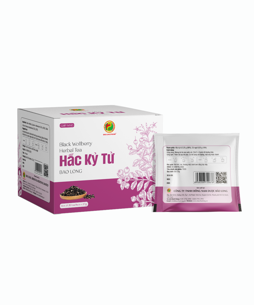 Trà Thảo Mộc Hắc Kỷ Tử - Bảo Long - Hàng Chính Hãng