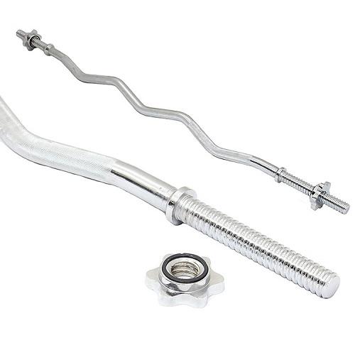 Đòn tạ chữ z 1m5 xi mạ Inox - Đòn tạ cong Ez đặc 1.5m