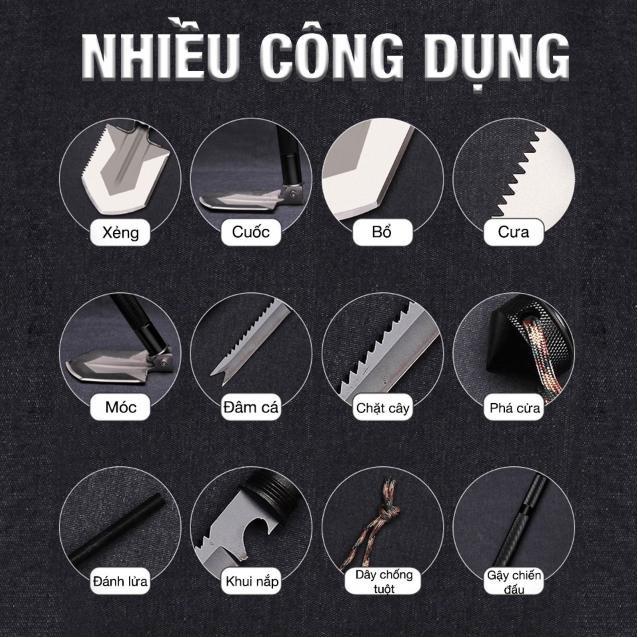 Dụng cụ sinh tồn 4 in 1 dành cho dân đi phượt leo núi