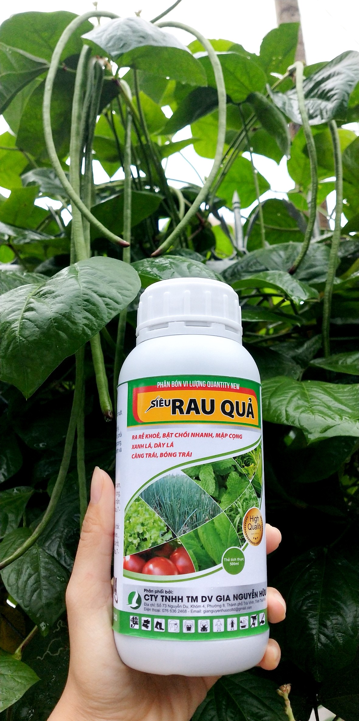 PHÂN BÓN DÙNG CHO RAU ĂN LÁ, RAU ĂN QUẢ - TO CỌNG, NỞ BỤI, MƯỚT LÁ CHAI 500ML